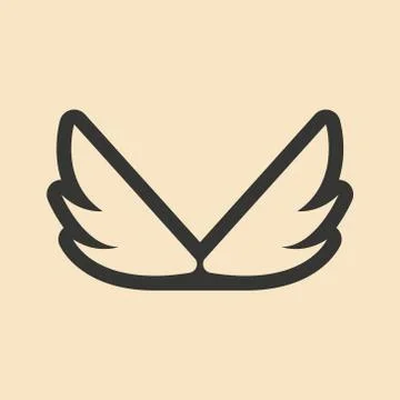 Flat in black and white mobile application eagle wings Stock Illustration