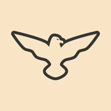 Flat in black and white mobile application eagle Stock Illustration