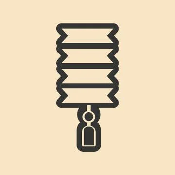 Flat in black and white mobile application Japanese lanterns Stock Illustration