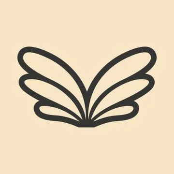Flat in black and white mobile application eagle wings Stock Illustration
