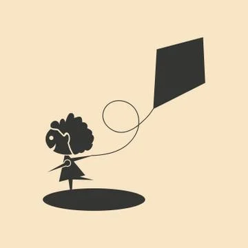 Flat in black and white mobile application child Stock Illustration