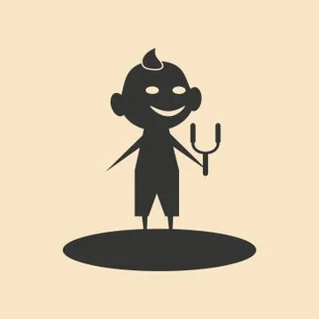 Flat in black and white mobile application child slingshot Stock Illustration