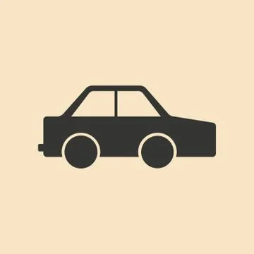 Flat in black and white mobile application toy car Stock Illustration