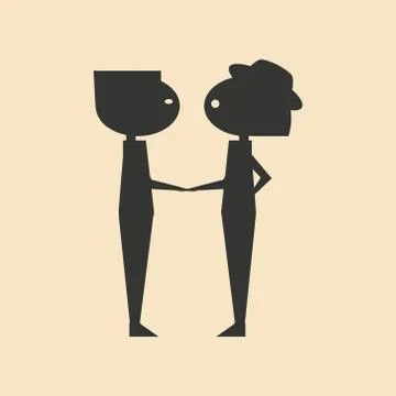 Flat in black and white mobile application friendly greeting Stock Illustration