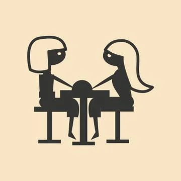 Flat in black and white mobile application interview Stock Illustration