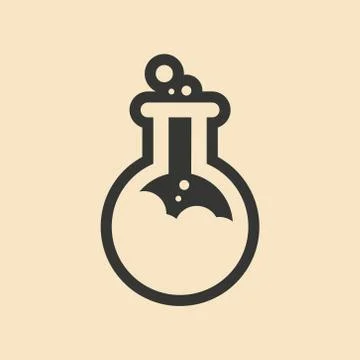 Flat in black and white mobile application potion Vial Stock Illustration