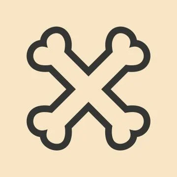 Flat in black and white mobile application bones Stock Illustration