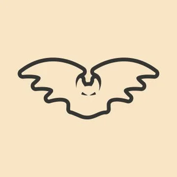 Flat in black and white mobile application bat Stock Illustration