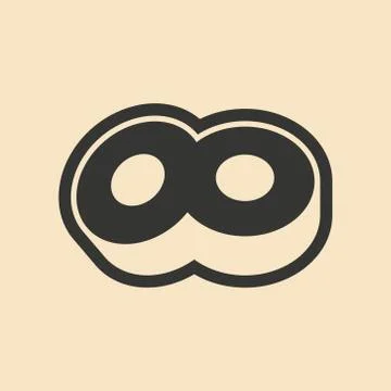 Flat in black and white mobile application sushi rolls Stock Illustration