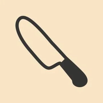 Flat in black and white mobile application knife Stock Illustration