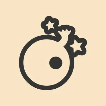 Flat in black and white mobile application bomb Stock Illustration