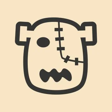 Flat in black and white mobile application zombie Stock Illustration