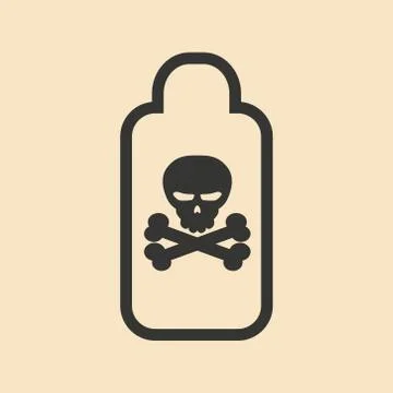 Flat in black and white mobile application poison Stock Illustration