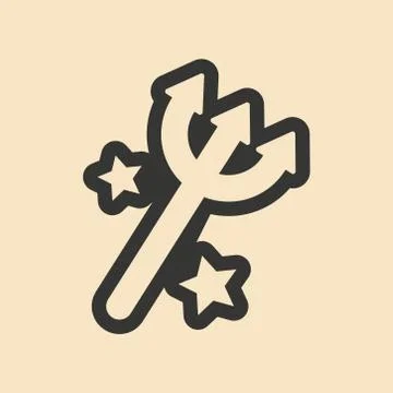 Flat in black and white mobile application trident Stock Illustration