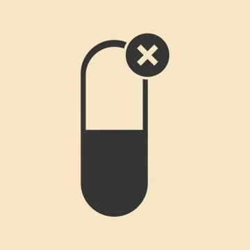 Flat in black and white mobile application medical pills Stock Illustration