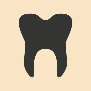 Flat in black and white mobile application wisdom tooth Stock Illustration