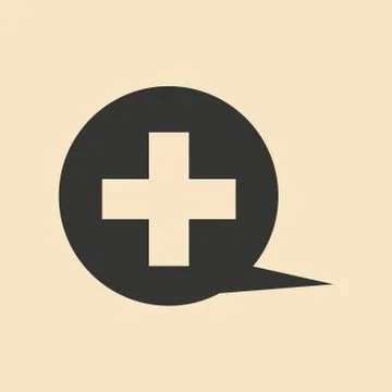 Flat in black and white mobile application hospital Stock Illustration