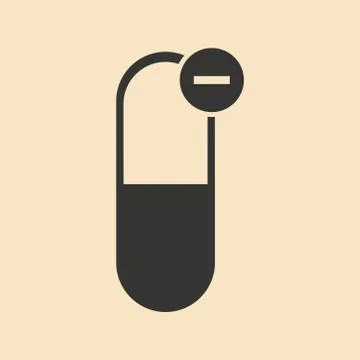 Flat in black and white mobile application medical pills Stock Illustration