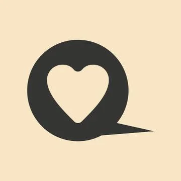 Flat in black and white mobile application logo cardiology Stock Illustration