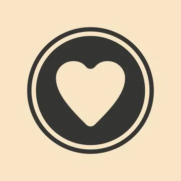 Flat in black and white mobile application logo cardiology Stock Illustration
