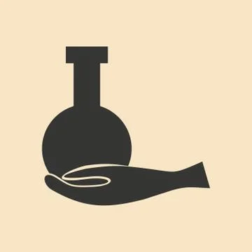 Flat in black and white mobile application laboratory icons Stock Illustration
