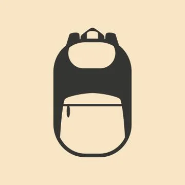 Flat in black and white mobile application backpack Stock Illustration