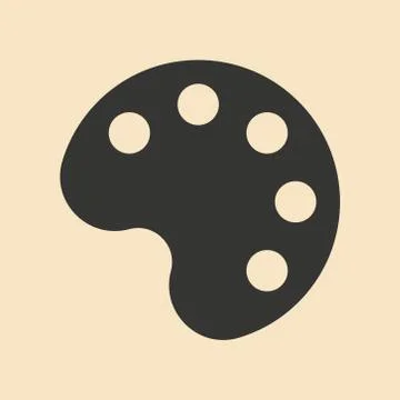 Flat in black and white mobile application paint palette Stock Illustration