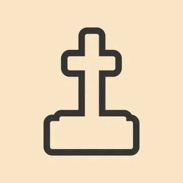 Flat in black and white mobile application grave Stock Illustration