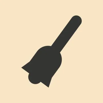Flat in black and white mobile application bell school Stock Illustration