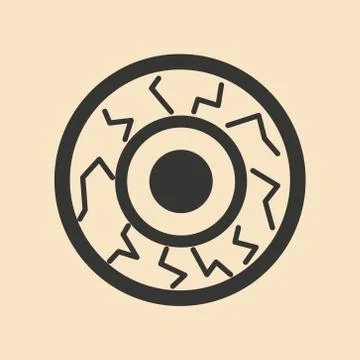 Flat in black and white mobile application eye zombies Stock Illustration