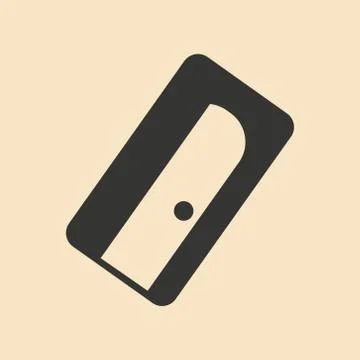 Flat in black and white mobile application pencil sharpener Stock Illustration