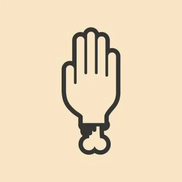 Flat in black and white mobile application hand Halloween Stock Illustration