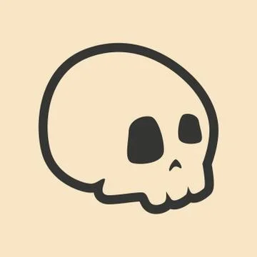 Flat in black and white mobile application skull Stock Illustration