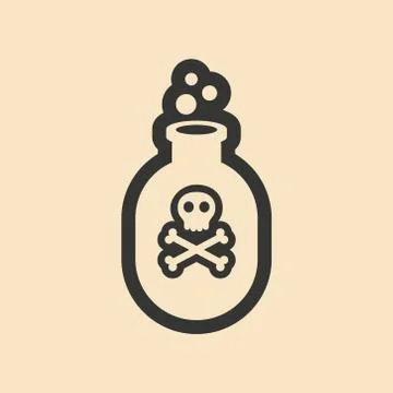 Flat in black and white mobile application poison Stock Illustration
