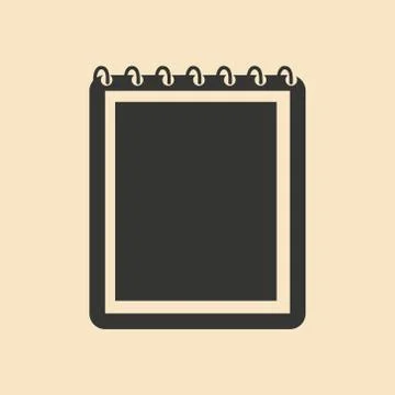 Flat in black and white mobile application notepad Stock Illustration