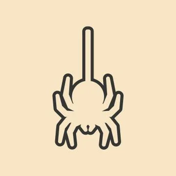 Flat in black and white mobile application spider Stock Illustration