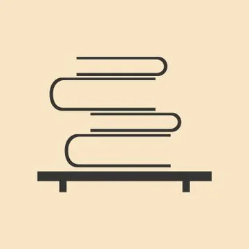 Flat in black and white mobile application book shelf Stock Illustration