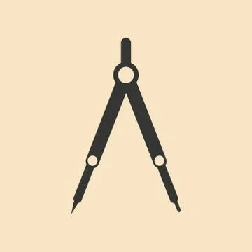 Flat in black and white mobile application Mathematics compasses Stock Illustration