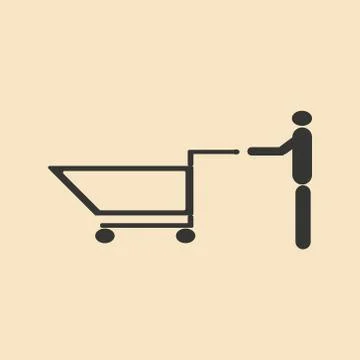 Flat in black and white mobile application buyer Stock Illustration