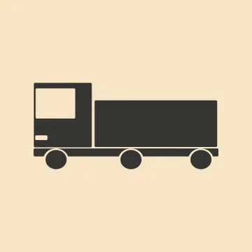 Flat in black and white mobile application truck Stock Illustration