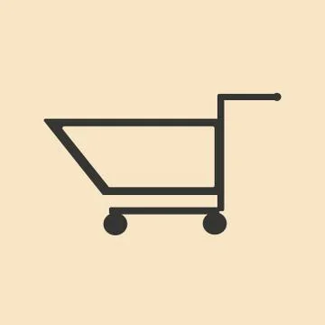 Flat in black and white mobile application trolley Stock Illustration