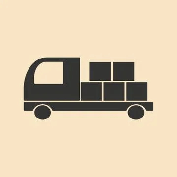 Flat in black and white mobile application Freight Stock Illustration