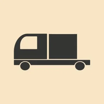 Flat in black and white mobile application trucking Stock Illustration