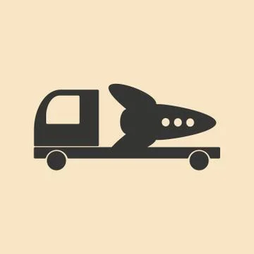 Flat in black and white mobile application logistics Stock Illustration