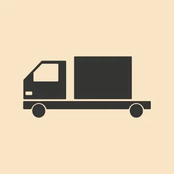 Flat in black and white mobile application trucking Stock Illustration