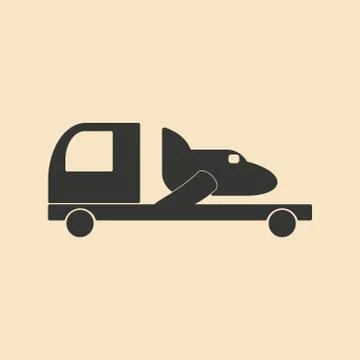 Flat in black and white mobile application trucking industry Stock Illustration