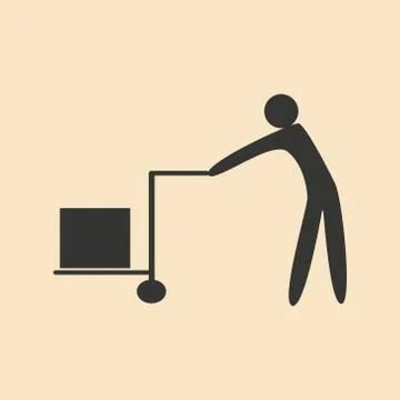 Flat in black and white mobile application storekeeper Stock Illustration