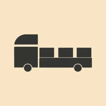 Flat in black and white mobile application shipping containers Stock Illustration