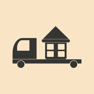 Flat in black and white mobile application home delivery Stock Illustration