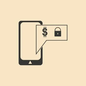 Flat in black and white mobile application telephone Stock Illustration
